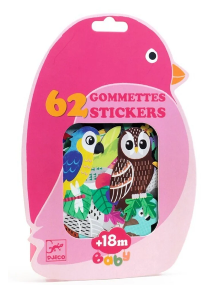 62 enganxines d'ocells