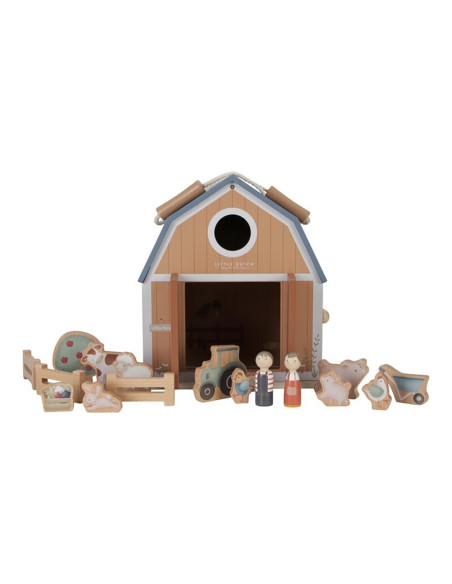 Granja de fusta portàtil amb animals de Little Dutch